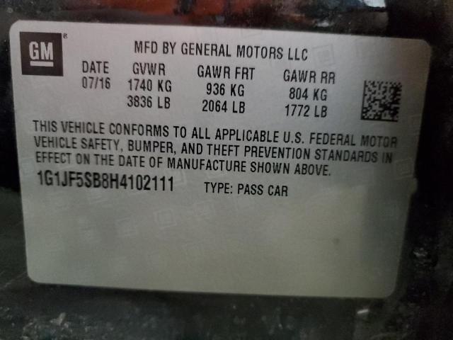 Photo 12 VIN: 1G1JF5SB8H4102111 - CHEVROLET SONIC PREM 