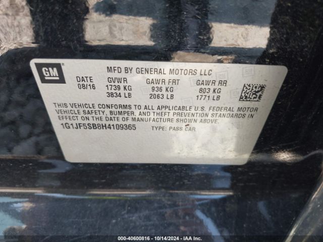 Photo 8 VIN: 1G1JF5SB8H4109365 - CHEVROLET SONIC 