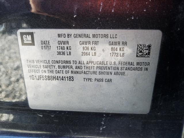 Photo 9 VIN: 1G1JF5SB8H4141183 - CHEVROLET SONIC PREM 