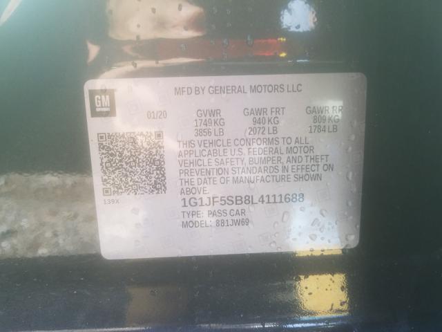 Photo 9 VIN: 1G1JF5SB8L4111688 - CHEVROLET SONIC PREM 