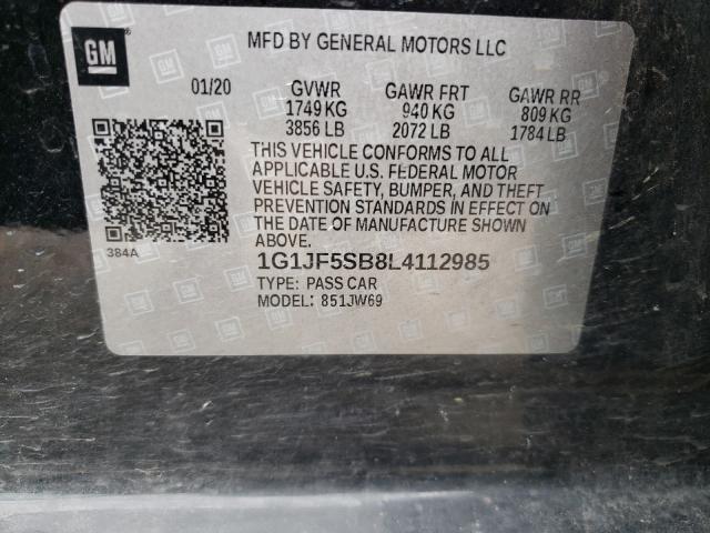 Photo 9 VIN: 1G1JF5SB8L4112985 - CHEVROLET SONIC PREM 