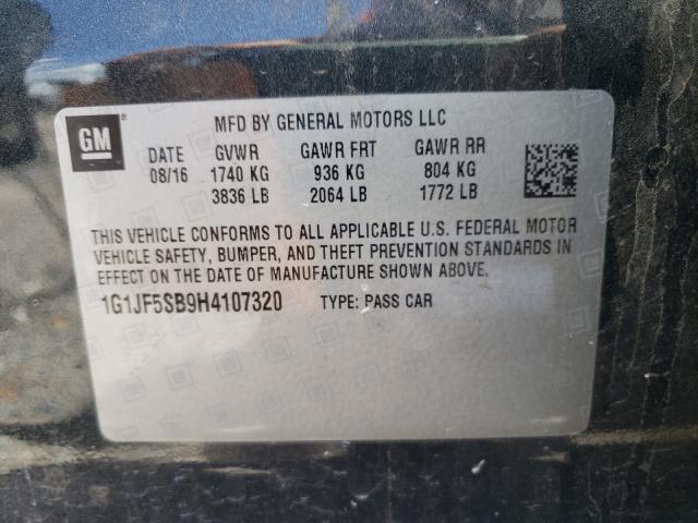 Photo 9 VIN: 1G1JF5SB9H4107320 - CHEVROLET SONIC PREM 