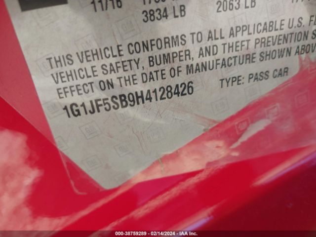 Photo 8 VIN: 1G1JF5SB9H4128426 - CHEVROLET SONIC 