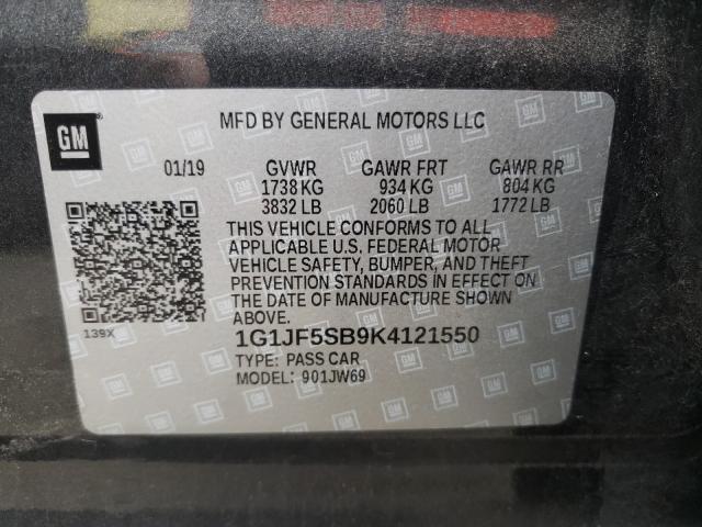 Photo 9 VIN: 1G1JF5SB9K4121550 - CHEVROLET SONIC PREM 