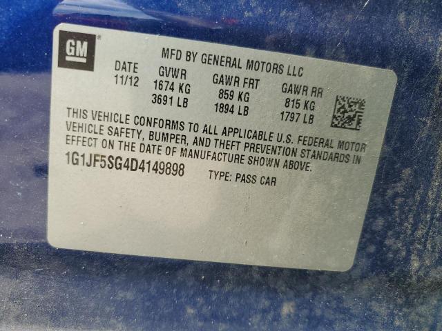 Photo 9 VIN: 1G1JF5SG4D4149898 - CHEVROLET SONIC LTZ 