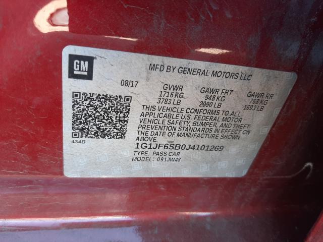 Photo 9 VIN: 1G1JF6SB0J4101269 - CHEVROLET SONIC PREM 