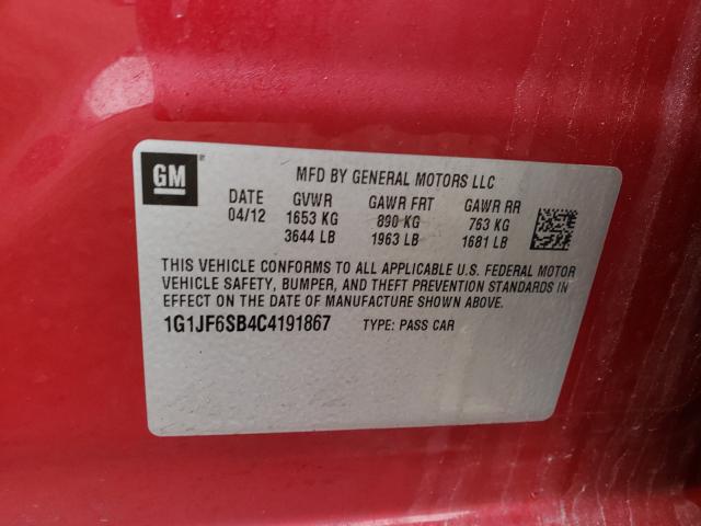 Photo 9 VIN: 1G1JF6SB4C4191867 - CHEVROLET SONIC LTZ 