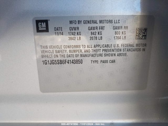 Photo 8 VIN: 1G1JG5SB6F4143850 - CHEVROLET SONIC 