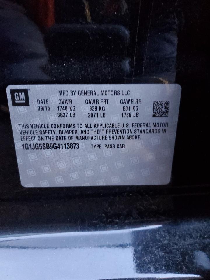 Photo 11 VIN: 1G1JG5SB9G4113873 - CHEVROLET SONIC 