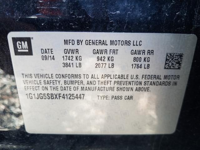 Photo 9 VIN: 1G1JG5SBXF4125447 - CHEVROLET SONIC RS 