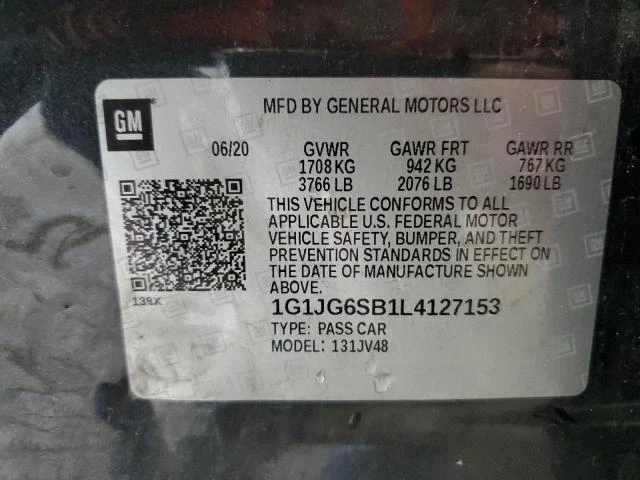 Photo 11 VIN: 1G1JG6SB1L4127153 - CHEVROLET SONIC 