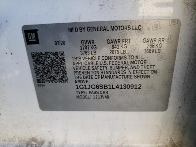 Photo 11 VIN: 1G1JG6SB1L4130912 - CHEVROLET SONIC 