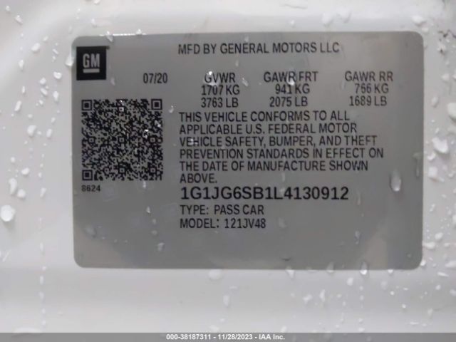 Photo 8 VIN: 1G1JG6SB1L4130912 - CHEVROLET SONIC 