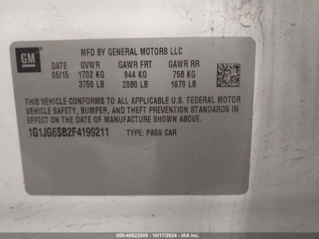 Photo 8 VIN: 1G1JG6SB2F4199211 - CHEVROLET SONIC 