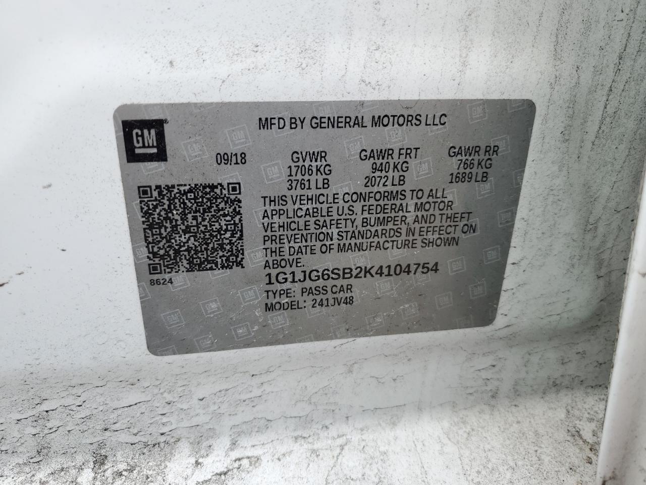 Photo 11 VIN: 1G1JG6SB2K4104754 - CHEVROLET SONIC 