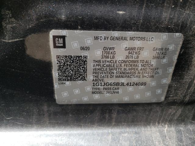 Photo 9 VIN: 1G1JG6SB3L4124089 - CHEVROLET SONIC 