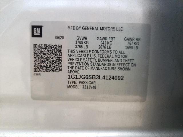 Photo 12 VIN: 1G1JG6SB3L4124092 - CHEVROLET SONIC 