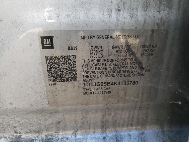 Photo 9 VIN: 1G1JG6SB4K4135780 - CHEVROLET SONIC 