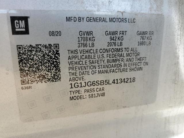 Photo 11 VIN: 1G1JG6SB5L4134218 - CHEVROLET SONIC 