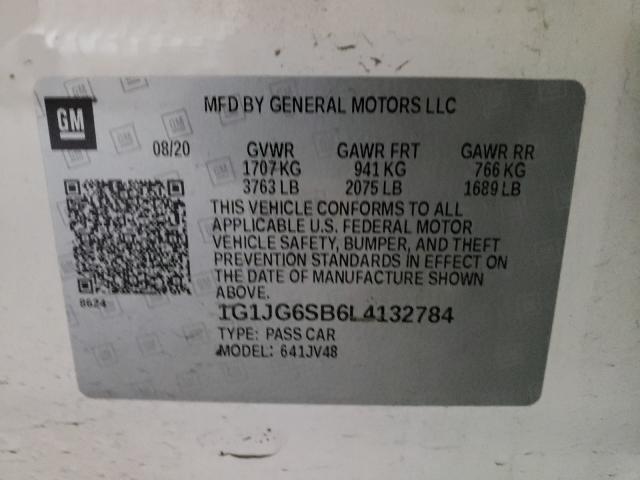 Photo 9 VIN: 1G1JG6SB6L4132784 - CHEVROLET SONIC 