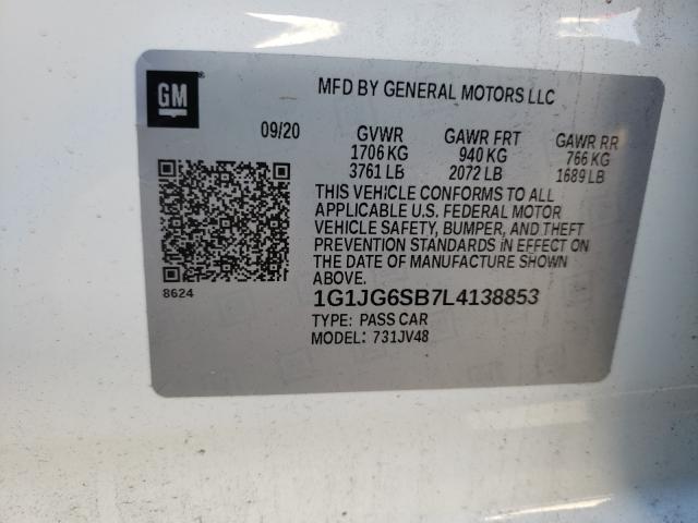 Photo 9 VIN: 1G1JG6SB7L4138853 - CHEVROLET SONIC 