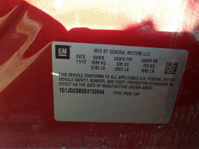 Photo 9 VIN: 1G1JG6SB8E4139044 - CHEVROLET SONIC RS 