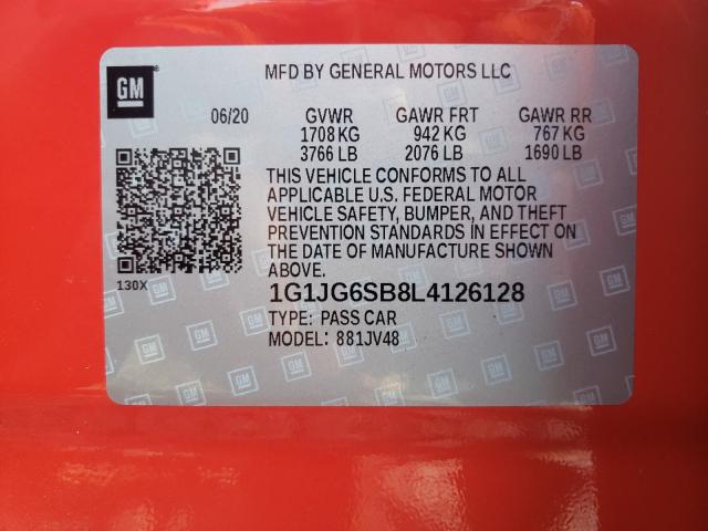 Photo 9 VIN: 1G1JG6SB8L4126128 - CHEVROLET SONIC 