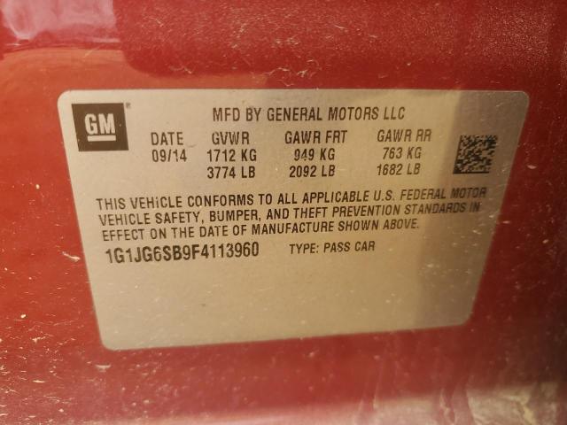 Photo 11 VIN: 1G1JG6SB9F4113960 - CHEVROLET SONIC RS 