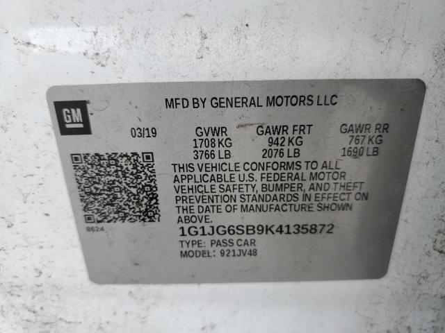 Photo 12 VIN: 1G1JG6SB9K4135872 - CHEVROLET SONIC 