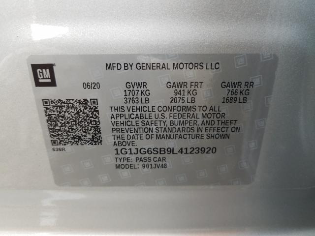 Photo 9 VIN: 1G1JG6SB9L4123920 - CHEVROLET SONIC 