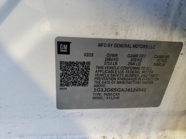 Photo 9 VIN: 1G1JG6SGXJ4124941 - CHEVROLET SONIC 