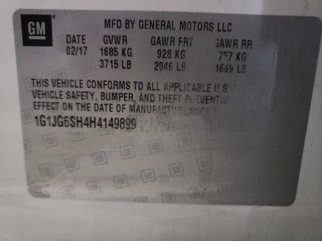 Photo 9 VIN: 1G1JG6SH4H4149899 - CHEVROLET SONIC 