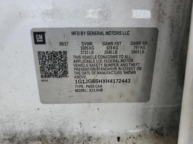 Photo 11 VIN: 1G1JG6SHXH4172443 - CHEVROLET SONIC 