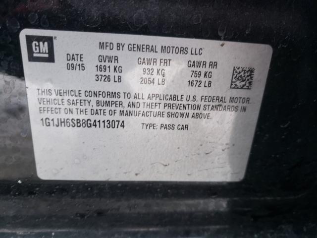 Photo 9 VIN: 1G1JH6SB8G4113074 - CHEVROLET SONIC RS 