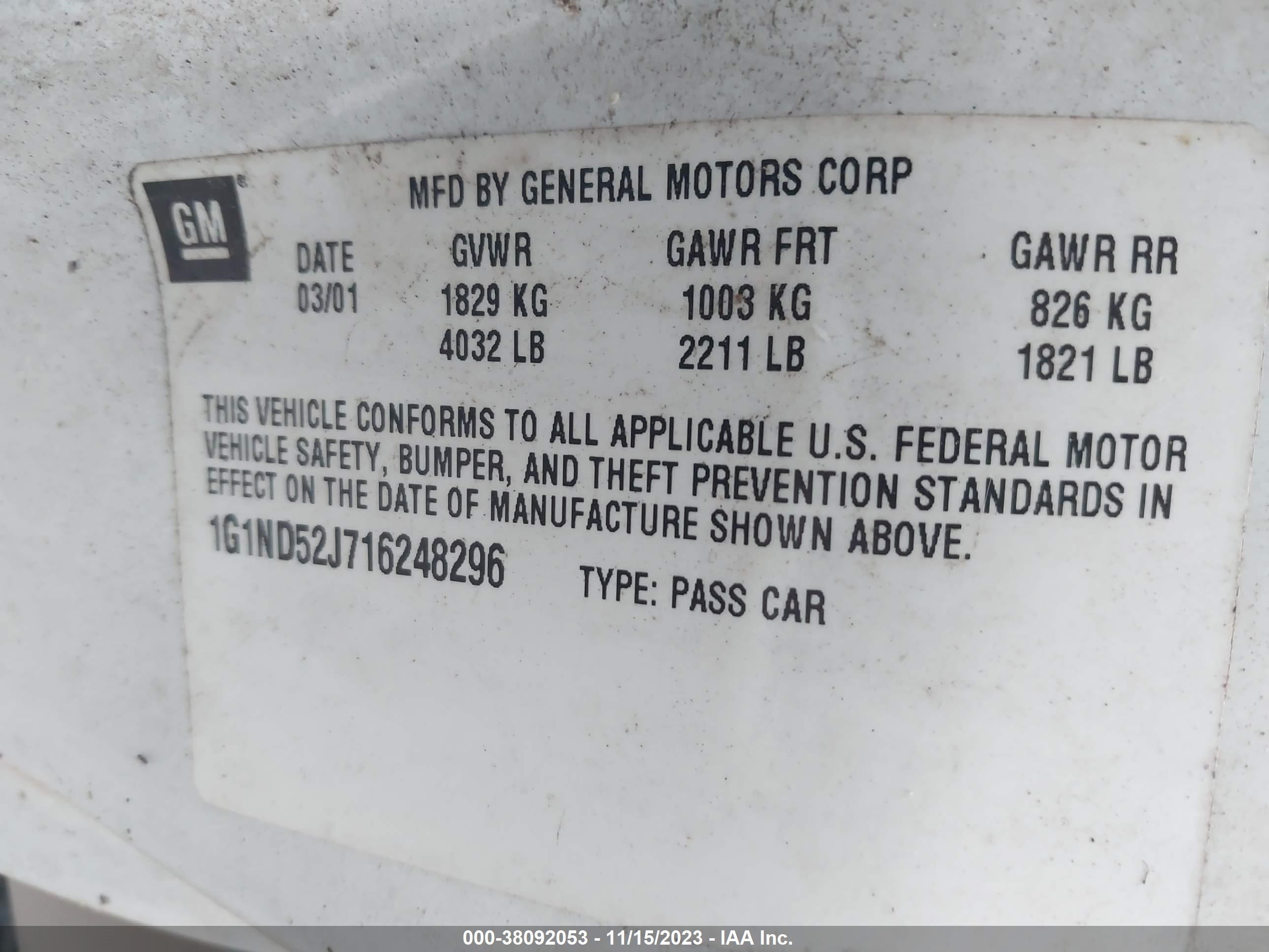 Photo 8 VIN: 1G1ND52J716248296 - CHEVROLET MALIBU 