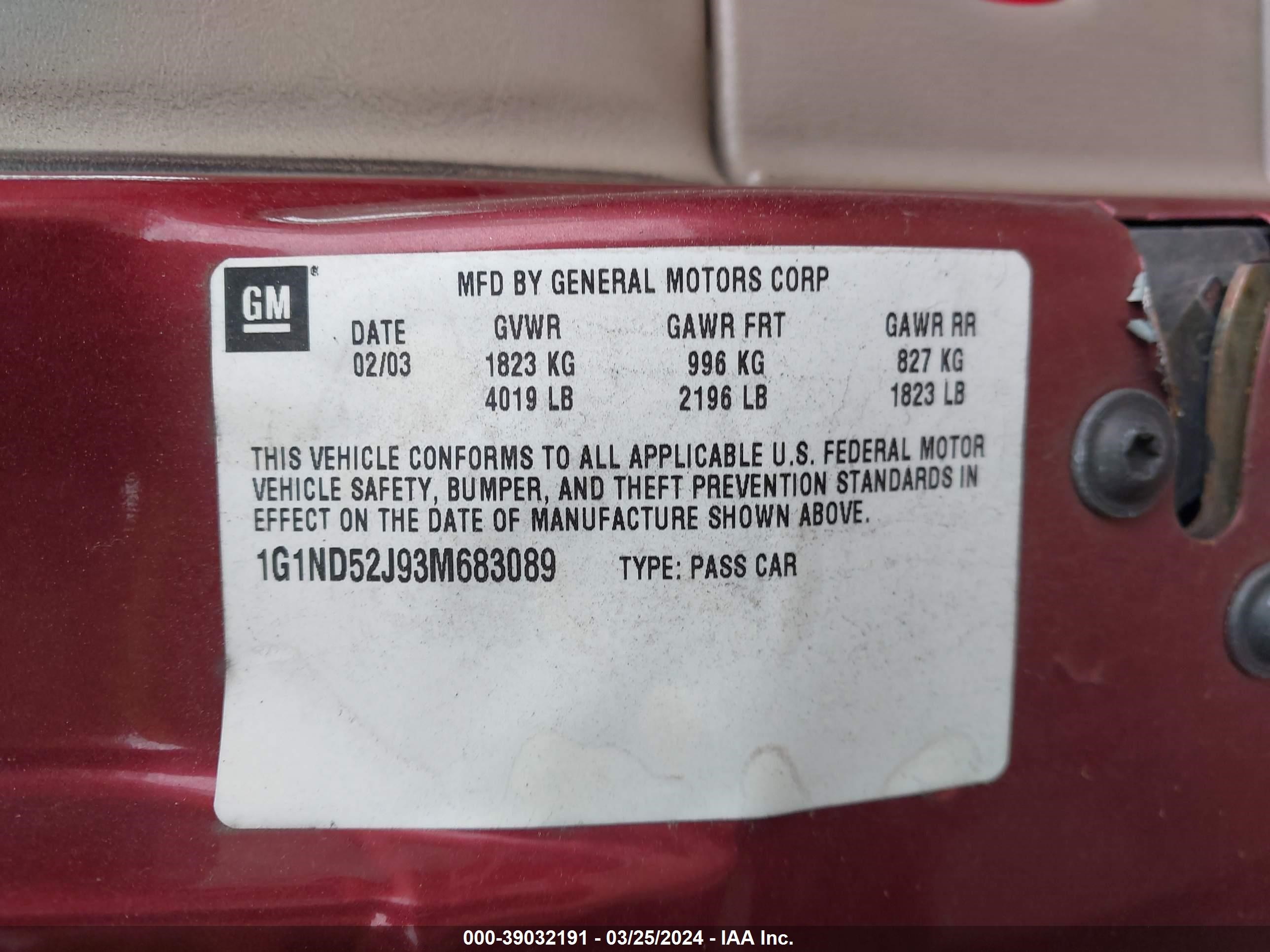 Photo 8 VIN: 1G1ND52J93M683089 - CHEVROLET MALIBU 