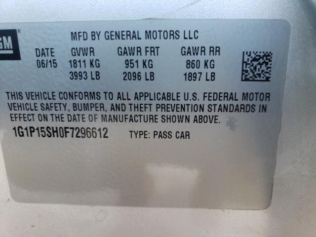 Photo 9 VIN: 1G1P15SH0F7296612 - CHEVROLET CRUZE L 