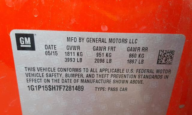 Photo 9 VIN: 1G1P15SH7F7281489 - CHEVROLET CRUZE LIMITED 