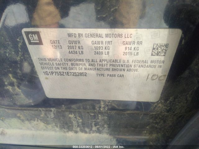 Photo 8 VIN: 1G1P75SZ1E7252852 - CHEVROLET CRUZE 