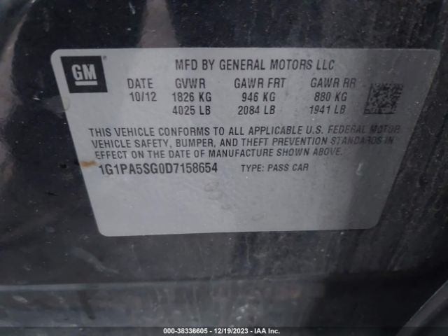 Photo 8 VIN: 1G1PA5SG0D7158654 - CHEVROLET CRUZE 