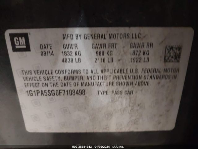 Photo 8 VIN: 1G1PA5SG0F7108498 - CHEVROLET CRUZE 