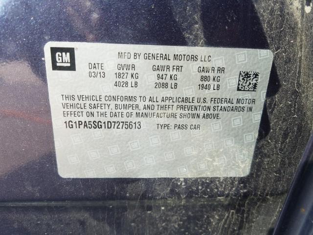 Photo 9 VIN: 1G1PA5SG1D7275613 - CHEVROLET CRUZE LS 