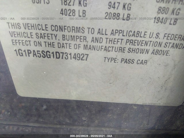 Photo 8 VIN: 1G1PA5SG1D7314927 - CHEVROLET CRUZE 