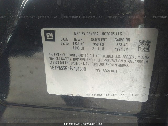 Photo 8 VIN: 1G1PA5SG1F7191388 - CHEVROLET CRUZE 