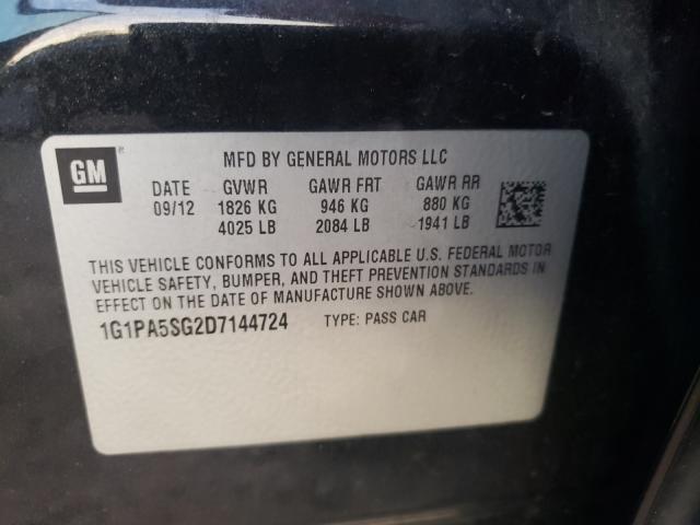 Photo 9 VIN: 1G1PA5SG2D7144724 - CHEVROLET CRUZE LS 