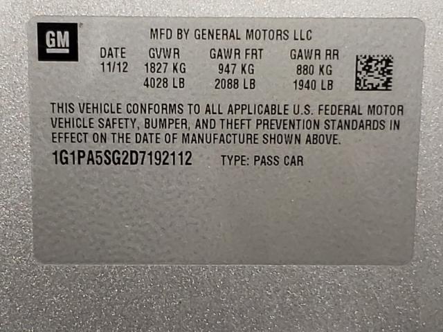 Photo 9 VIN: 1G1PA5SG2D7192112 - CHEVROLET CRUZE LS 