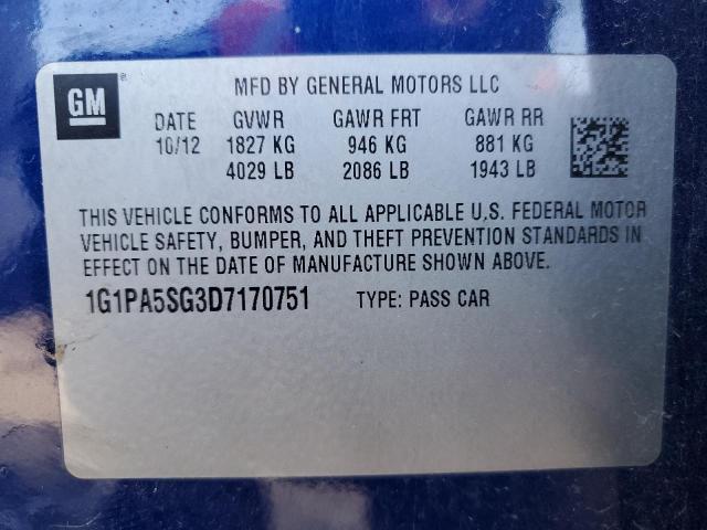 Photo 11 VIN: 1G1PA5SG3D7170751 - CHEVROLET CRUZE 