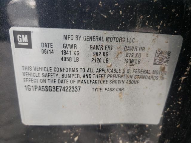 Photo 9 VIN: 1G1PA5SG3E7422337 - CHEVROLET CRUZE LS 