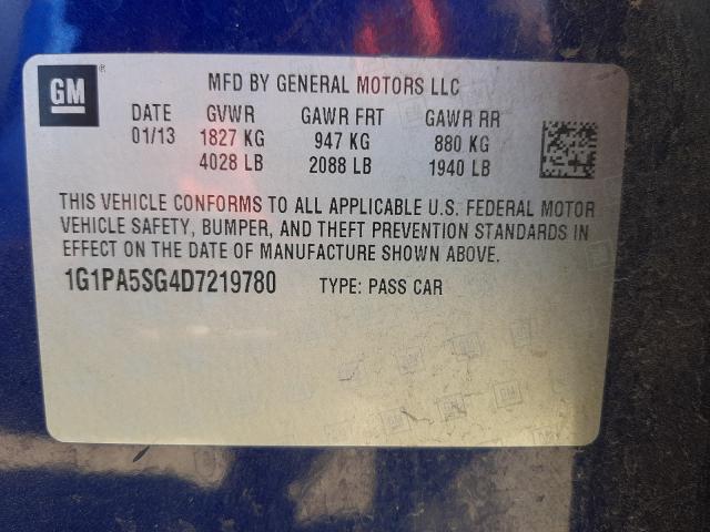 Photo 9 VIN: 1G1PA5SG4D7219780 - CHEVROLET CRUZE LS 