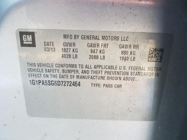 Photo 9 VIN: 1G1PA5SG6D7272464 - CHEVROLET CRUZE LS 